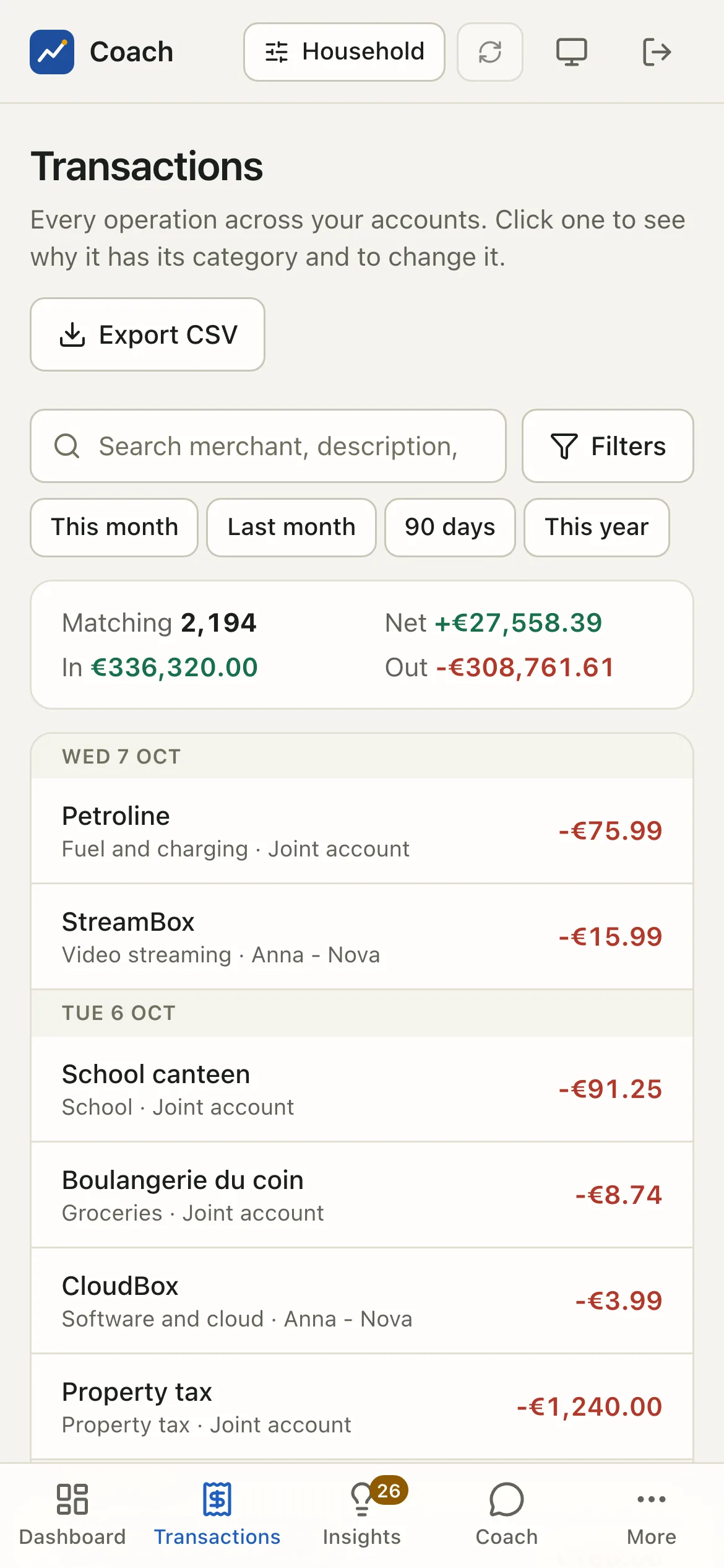 Transactions on a phone